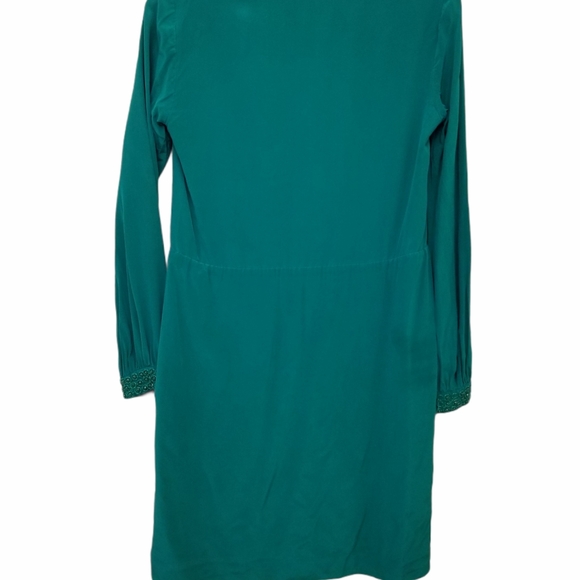 Trina Turk Emerald Long Sleeve Silk Dress - Picture 2 of 8